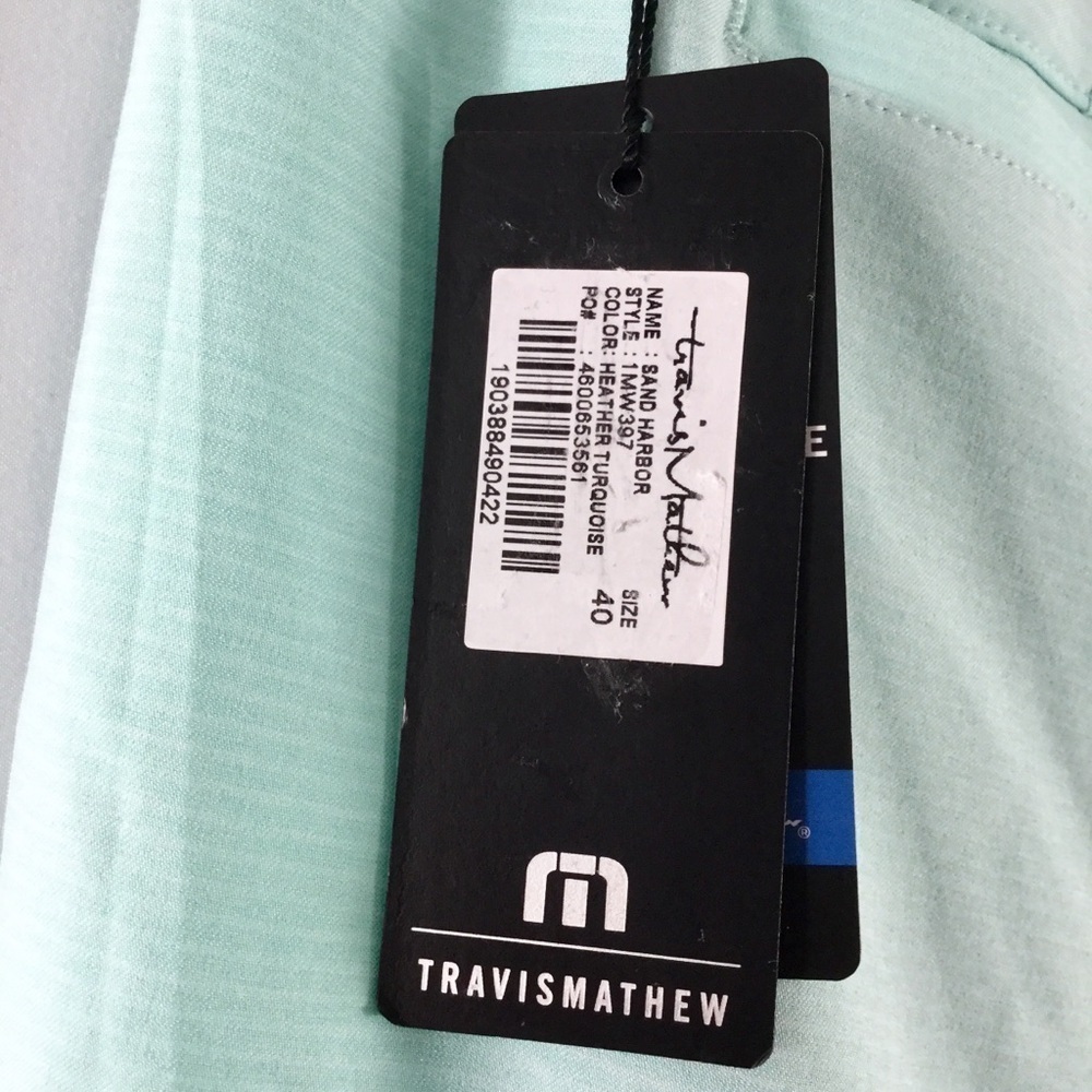 Travis Mathew Sand Harbor Short 9 Inch Heather Turquoise Size 40 NWT - Picture 5 of 7